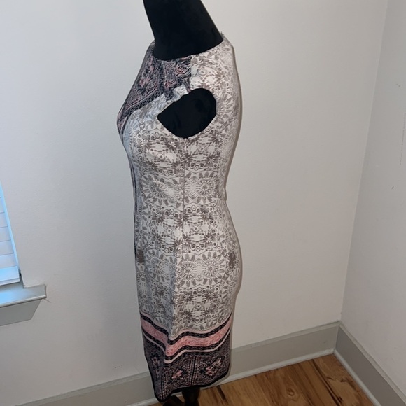 Maggy London shift print dress cap sleeves Sz 4 - Picture 3 of 8